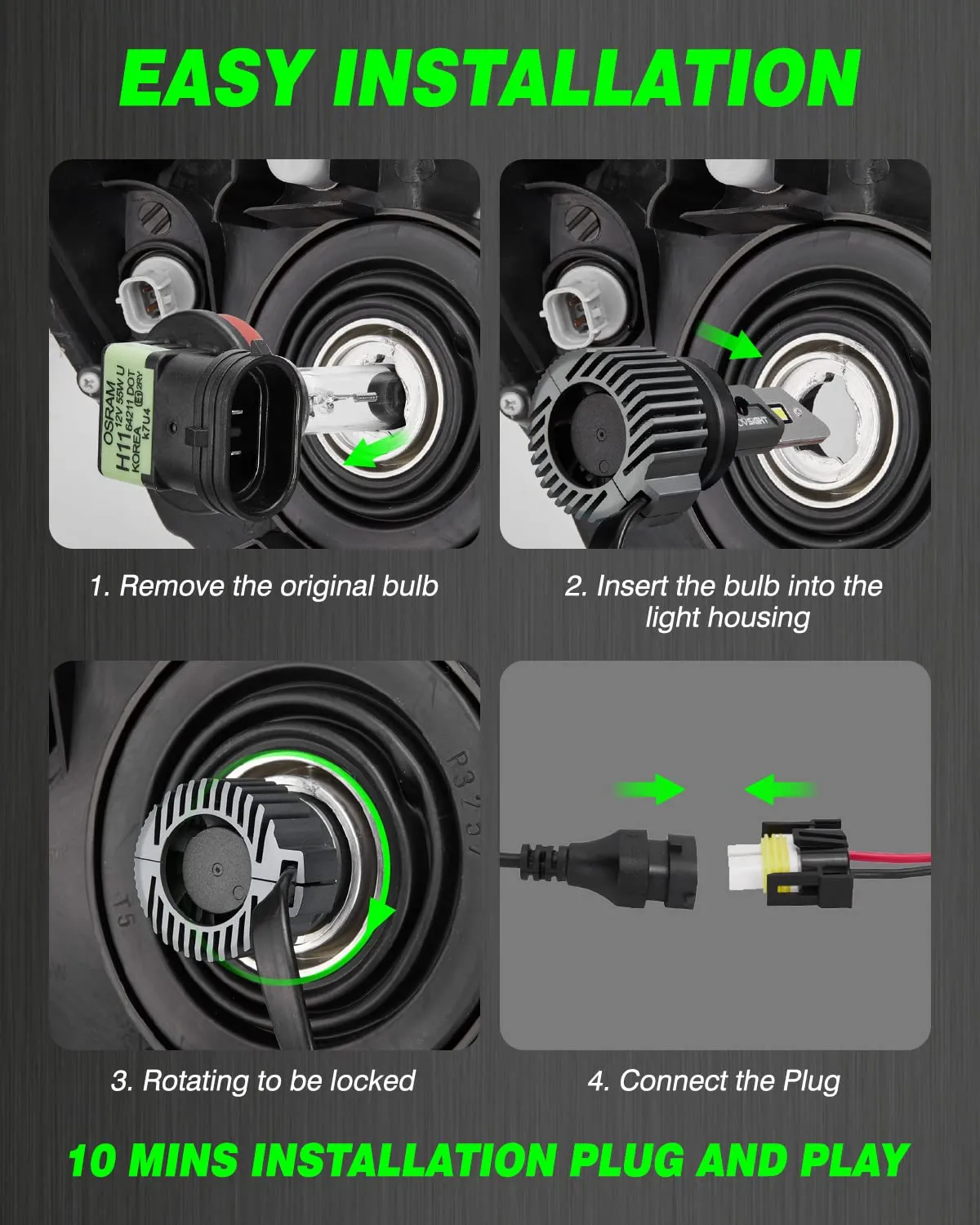 N52 Plus Series | 9005 HB3 LED Bulbs Automotive-Grade Chip 100W 20000LM 6500K White | 2 Bulbs