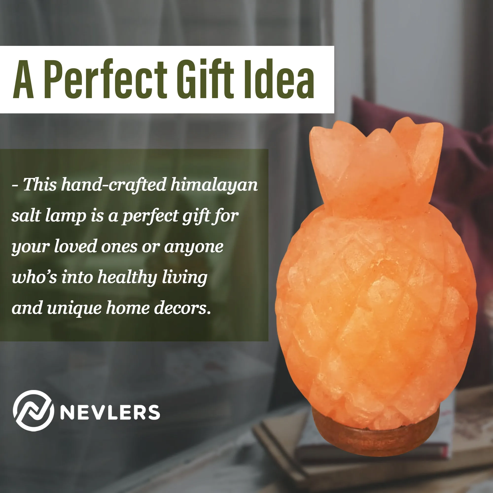 Nevlers Himalayan Salt Lamp - Unique Pineapple Design