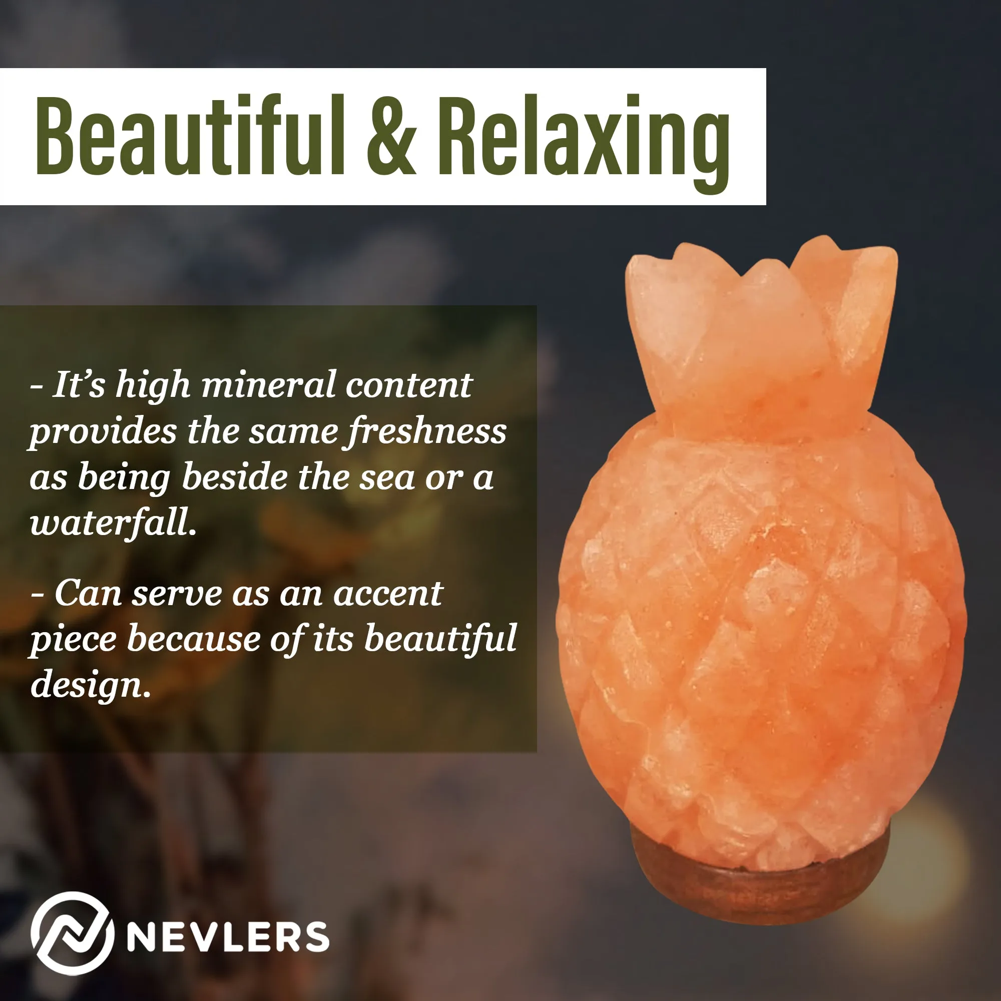 Nevlers Himalayan Salt Lamp - Unique Pineapple Design