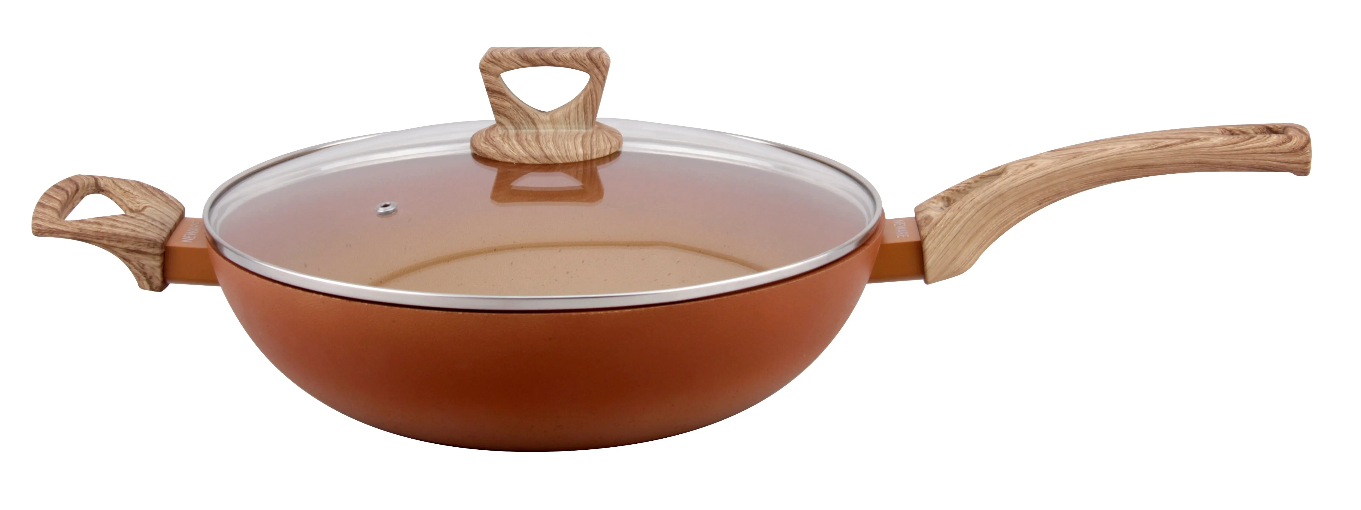 NEWARE Terracotta 12"/30cm Non-Stick WOK, PFOA-Free/ Sarten para saltear WOK de 12" para freir