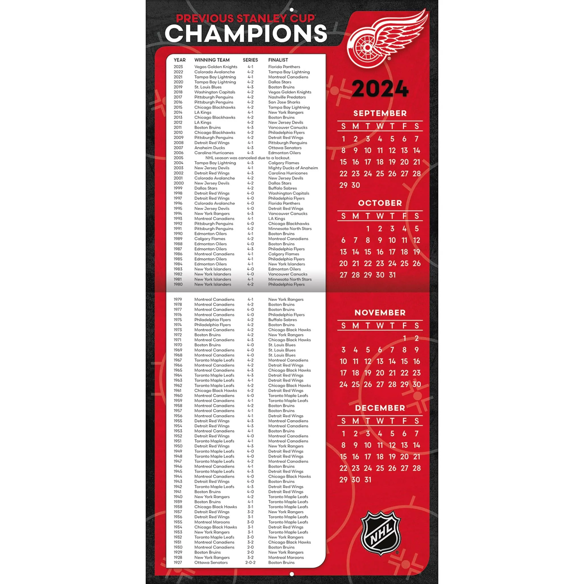 NHL Detroit Red Wings Mini 2025 Calendar - Online Exclusive