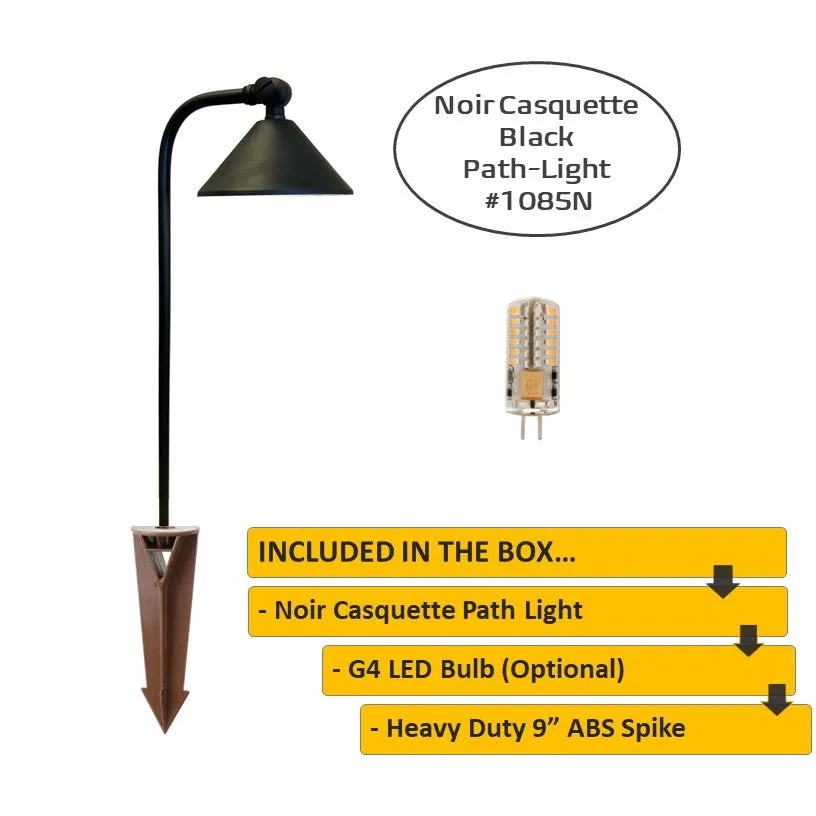 Noir Casquette Solid Brass Black Directional Pathway Light