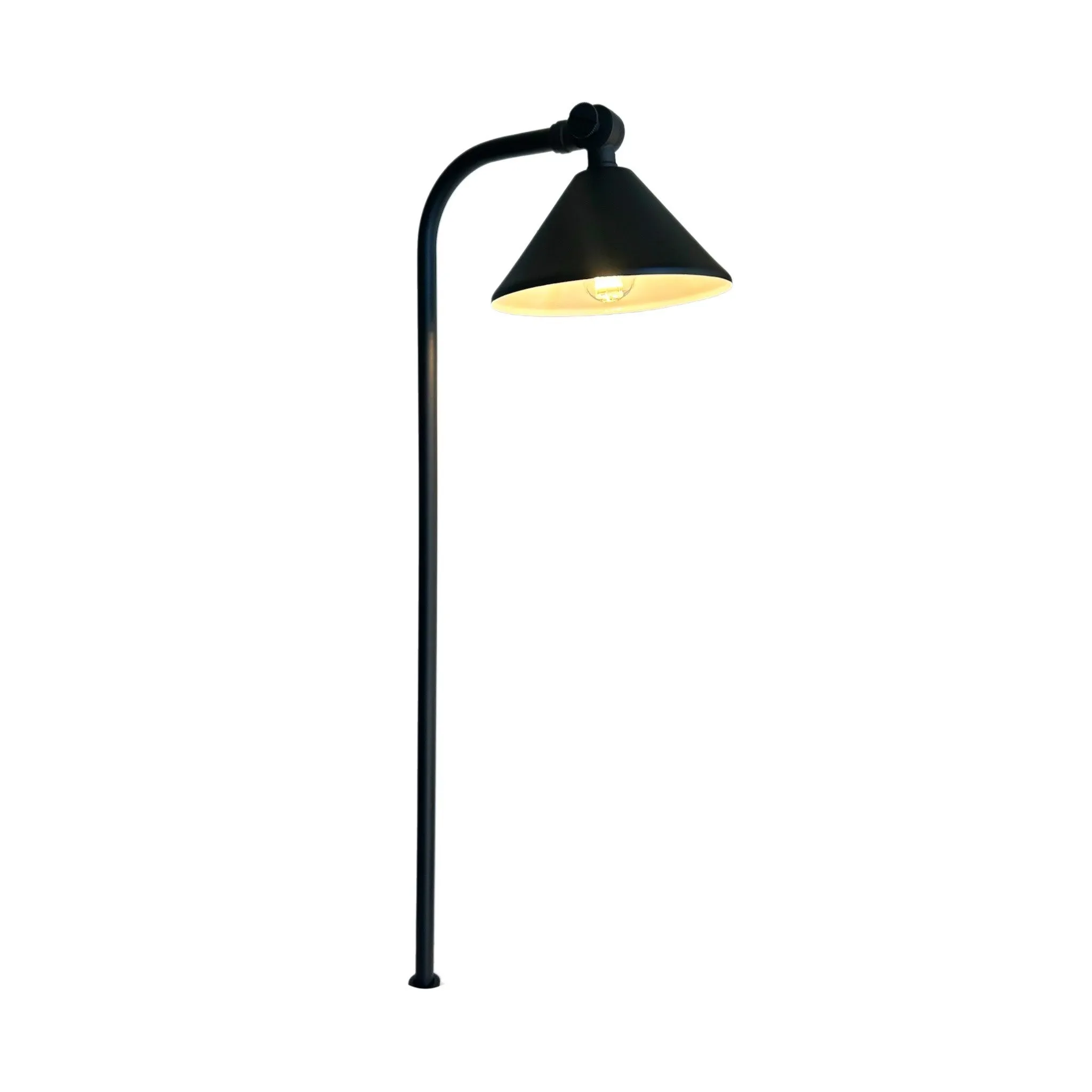 Noir Casquette Solid Brass Black Directional Pathway Light