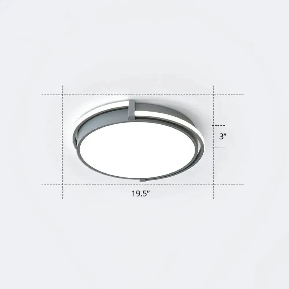 Nordic Circle LED Flush Mount Ceiling Light with Acrylic Diffuser