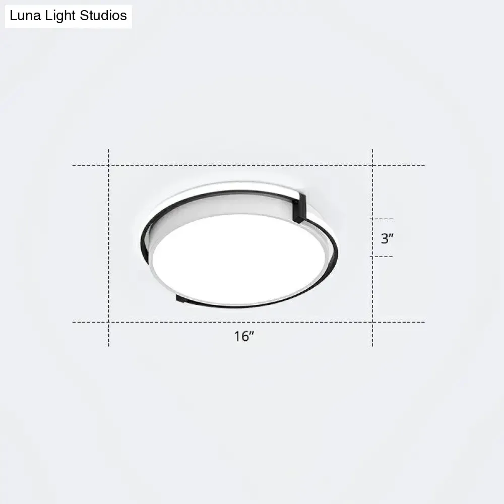 Nordic Circle LED Flush Mount Ceiling Light with Acrylic Diffuser