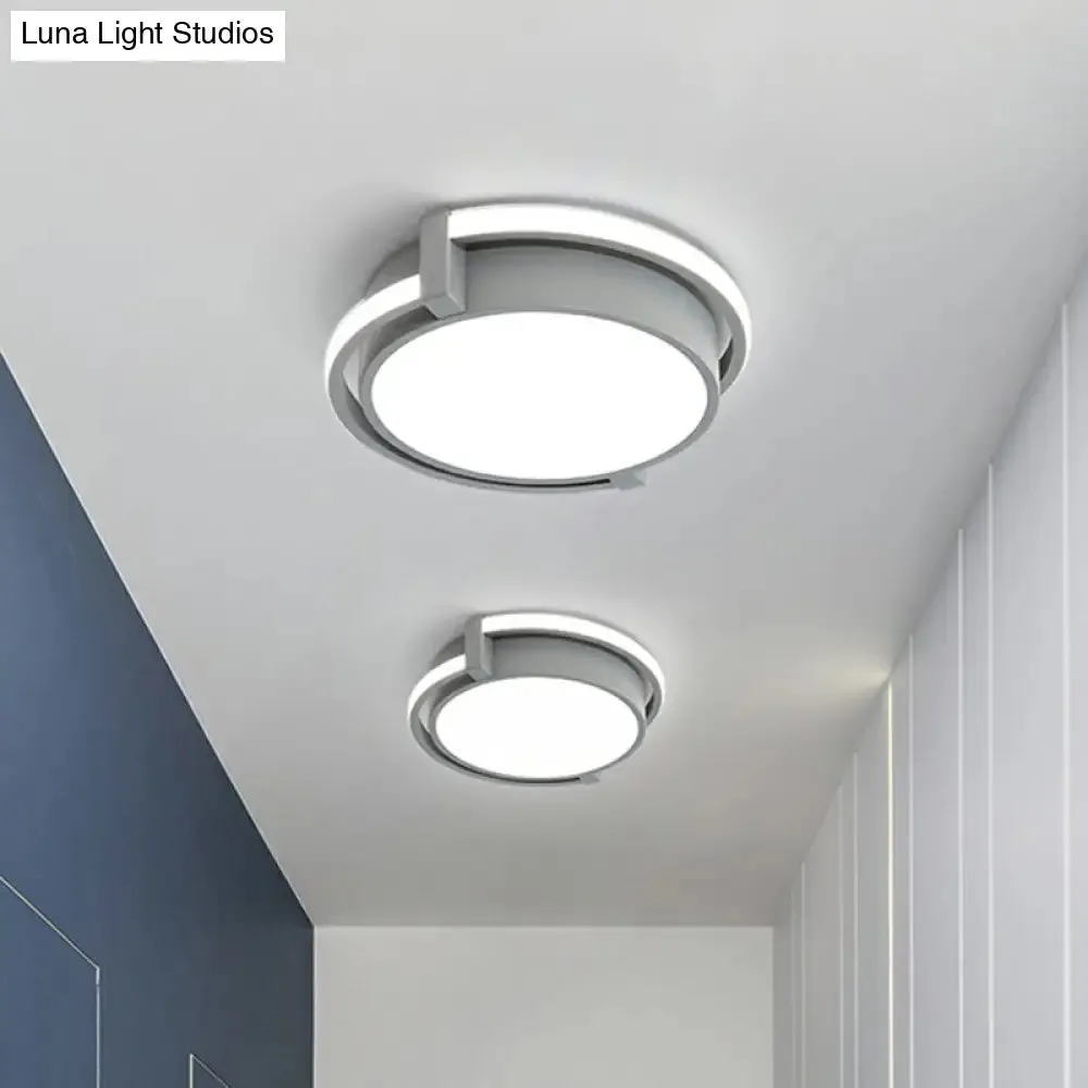 Nordic Circle LED Flush Mount Ceiling Light with Acrylic Diffuser