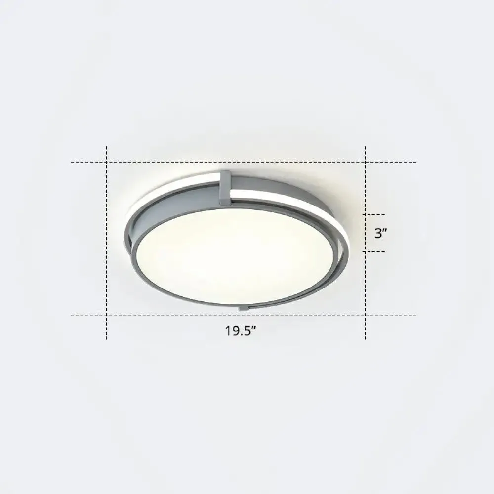 Nordic Circle LED Flush Mount Ceiling Light with Acrylic Diffuser