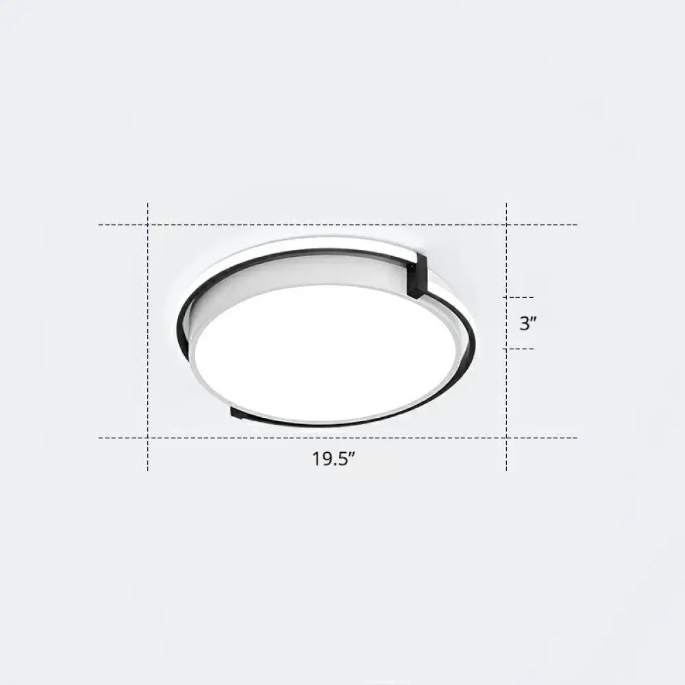 Nordic Circle LED Flush Mount Ceiling Light with Acrylic Diffuser