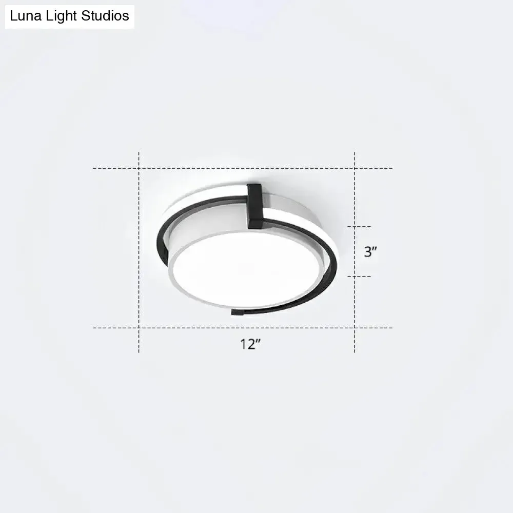 Nordic Circle LED Flush Mount Ceiling Light with Acrylic Diffuser