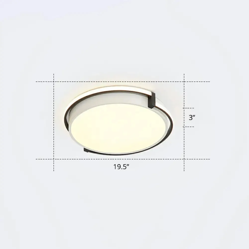 Nordic Circle LED Flush Mount Ceiling Light with Acrylic Diffuser