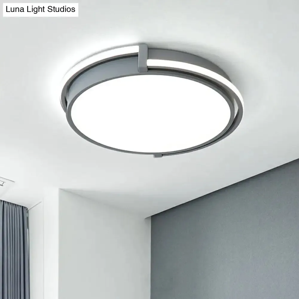 Nordic Circle LED Flush Mount Ceiling Light with Acrylic Diffuser