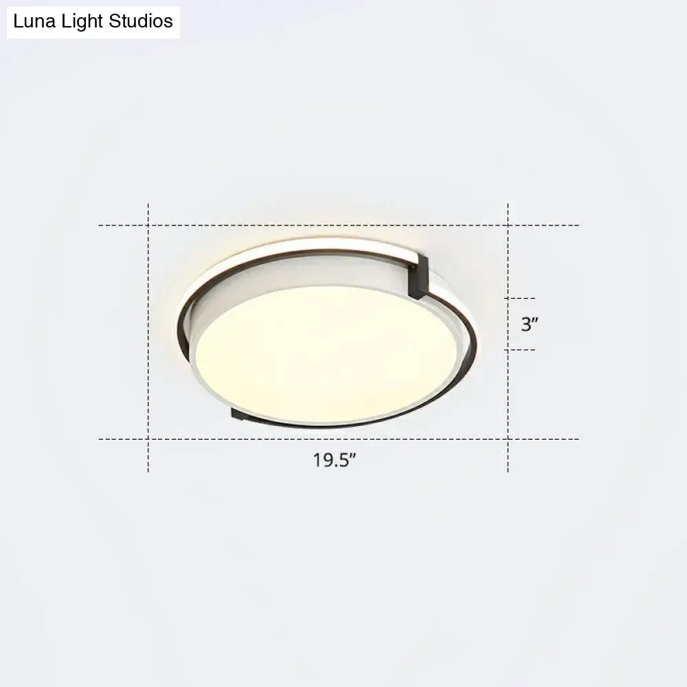 Nordic Circle LED Flush Mount Ceiling Light with Acrylic Diffuser