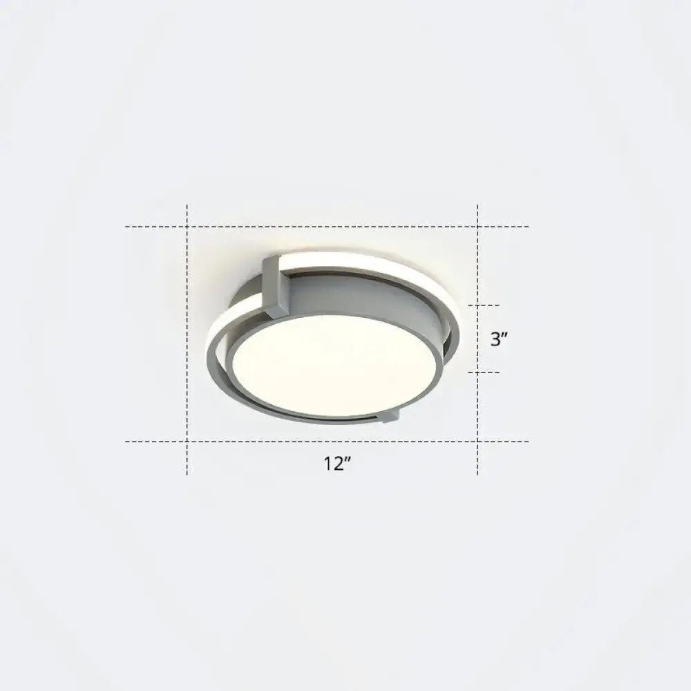 Nordic Circle LED Flush Mount Ceiling Light with Acrylic Diffuser