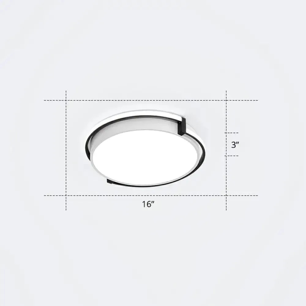 Nordic Circle LED Flush Mount Ceiling Light with Acrylic Diffuser