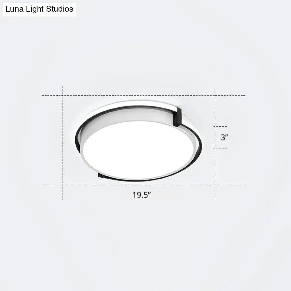 Nordic Circle LED Flush Mount Ceiling Light with Acrylic Diffuser