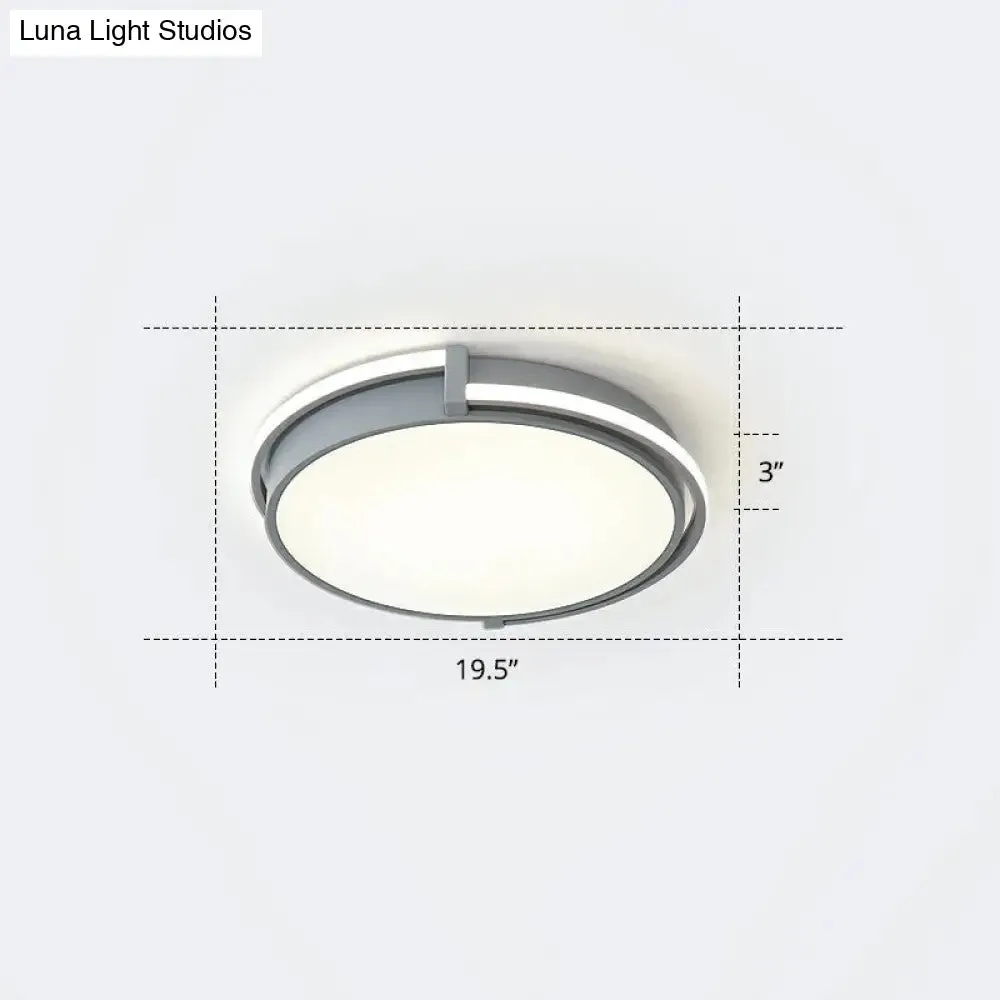 Nordic Circle LED Flush Mount Ceiling Light with Acrylic Diffuser