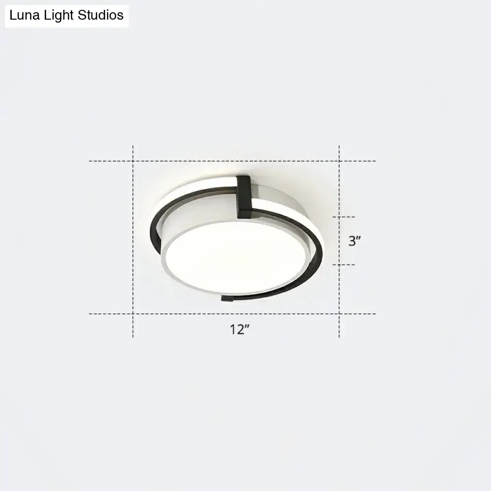 Nordic Circle LED Flush Mount Ceiling Light with Acrylic Diffuser