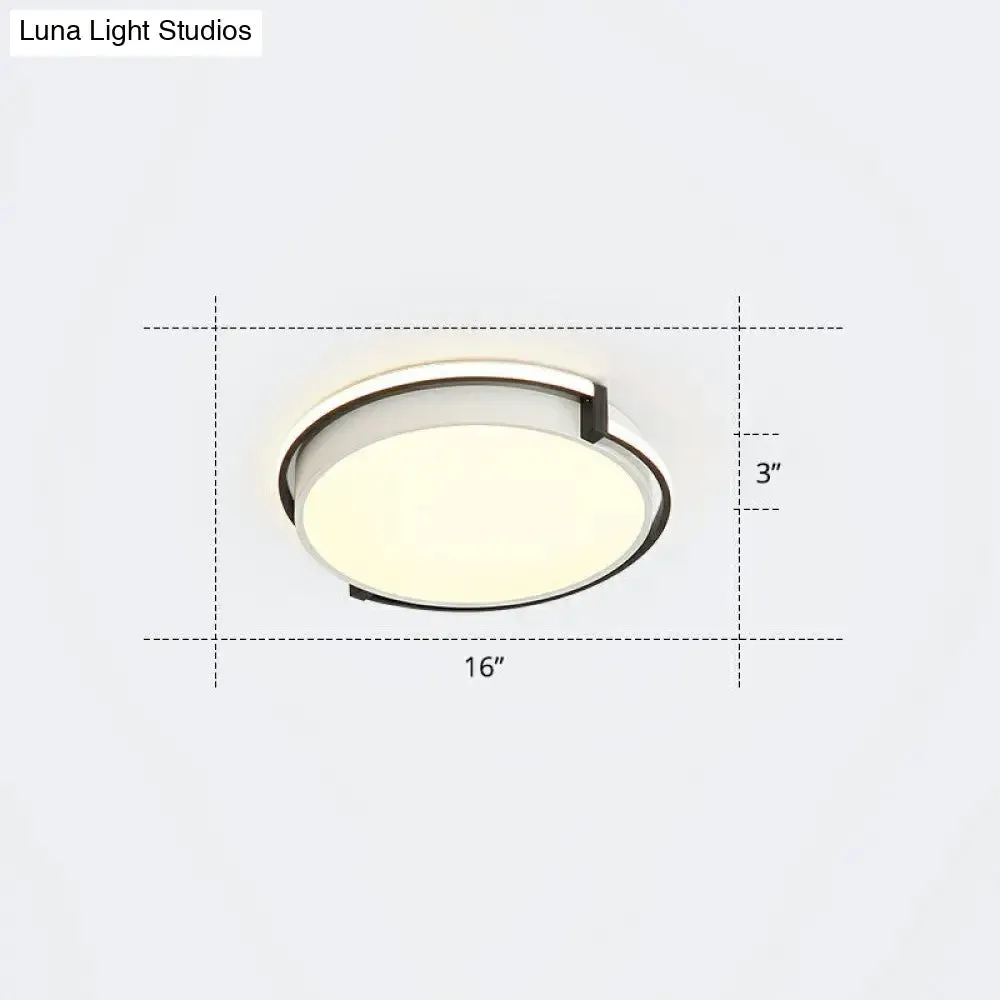 Nordic Circle LED Flush Mount Ceiling Light with Acrylic Diffuser