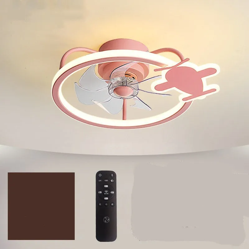 Nordic Simple Household Electric Fan Chandelier Childrens Fan Lamp Bedroom Ceiling Fan Lamp