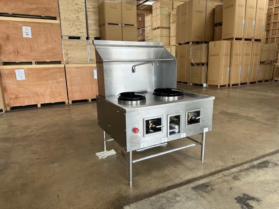 NSF 13 16 in 2 hole Chinese Wok Range With waterfall Natural gas