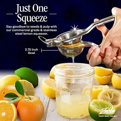 Nuvantee Lemon Squeezer - Large Stainless-Steel Manual Citrus Juicer for Lime Juice & Orange Juice