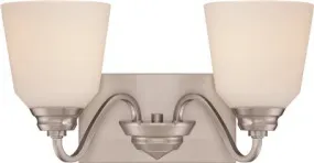 Nuvo Calvin Led 2-Light Vanity Fixture Brushed Nickel 15-3/4 X 8-1/2 Inch  Uses (2) 9.8-Watt Led Gu24 Base Lamps