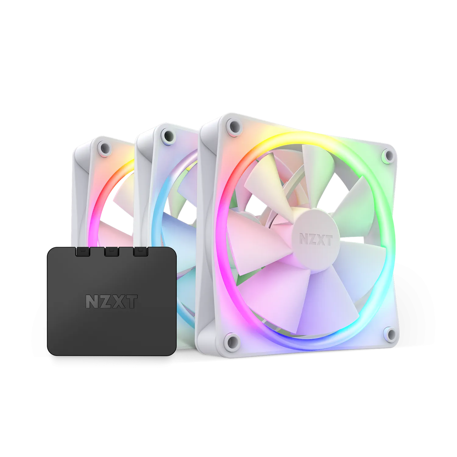 NZXT F120RGB - 120MM RGB HEATSINK FANS - TRIPLE (WHITE) RF-R12TF-W1