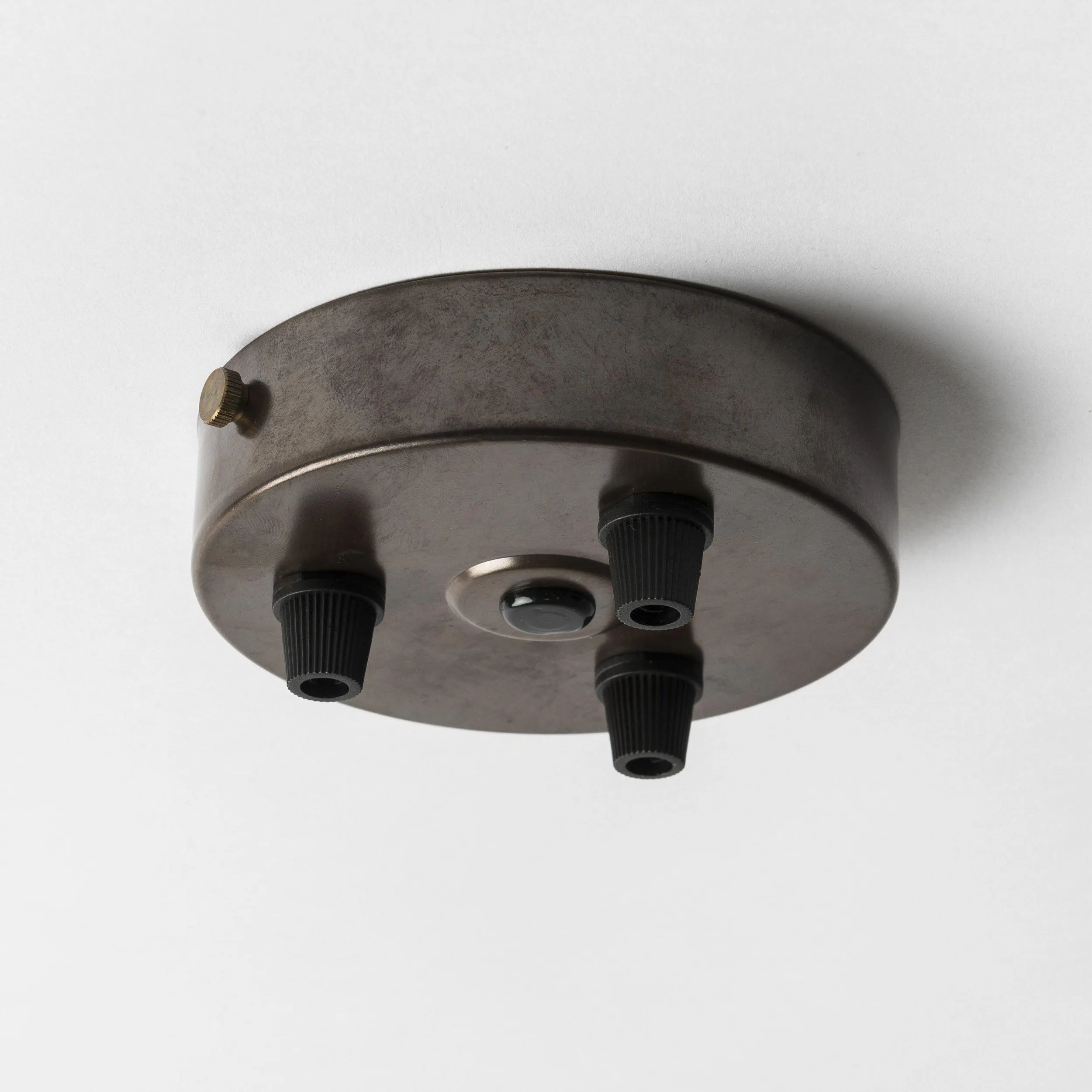 Old English Brass 100mm Steel Ceiling Rose - All Outlet Options