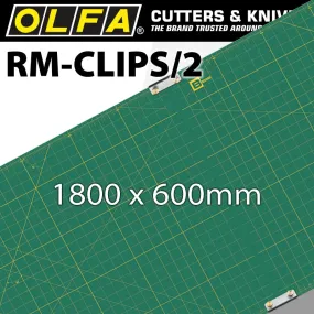 OLFA OLFA MAT SET 900 X 600MM x 2 INCL 2 JOINING CLIPS FOR ROTARY CUTTERS MAT RM-CLIPS2