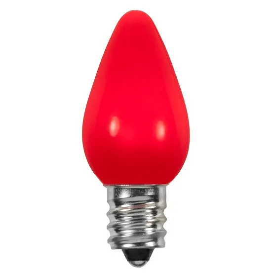 Opaque C7 LED Bulbs - Red - 25 Pack