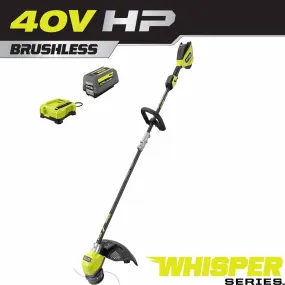 Open Box -  RYOBI 40V HP Brushless Whisper Series 17 in. Cordless Battery Carbon Fiber Shaft String Trimmer w/ 6.0 Ah Battery & Charger