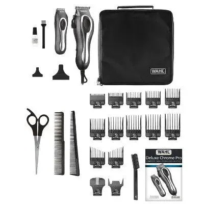 Open Box - Wahl Deluxe Chrome Pro Complete Men's Haircut Kit with  Finishing Trimmer & Soft Storage Case - 79650-1301