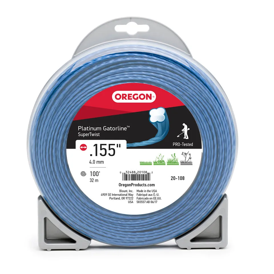 Oregon Trimmer Line - 20-108 - Platinum Gatorline - Supertwist - .155" Gauge, 1 lb. Donut, 100 Feet