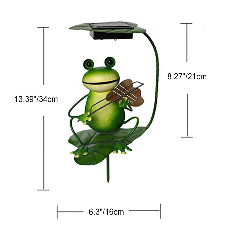 Outdoor Solar Frog Iron LED Garden Ground Insert Landscape Light