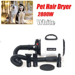 Pet Hair Dryer 2800W, Adjustable Speed, Low Noise, 3 Nozzles