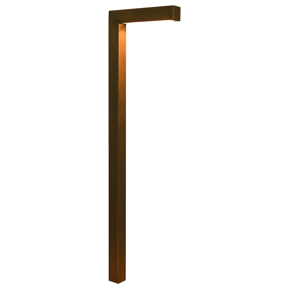 PLB07 Integrated 3W LED Brass L-Shaped Low Voltage Landscape Lighting Path Light