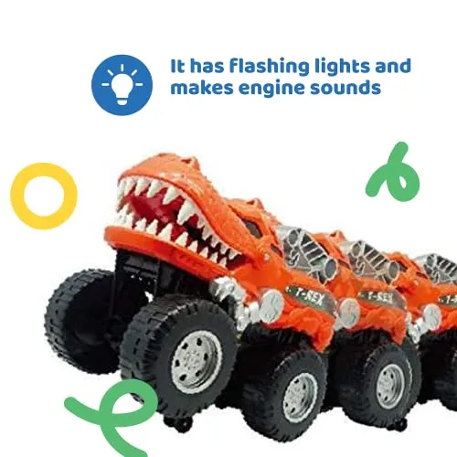 Powerful Dinosaur Monster Truck TRex Battery Powered with Lights and Sounds