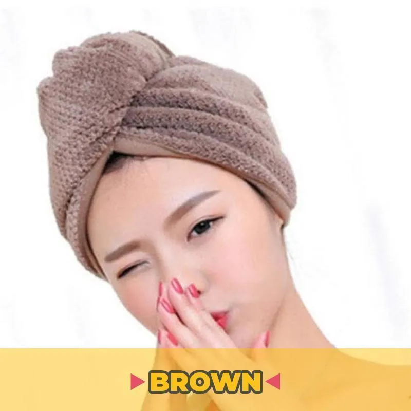 Rapid Hair Drying Microfiber Towel For Curly & All Hair Super Absorbent towel wrap with button