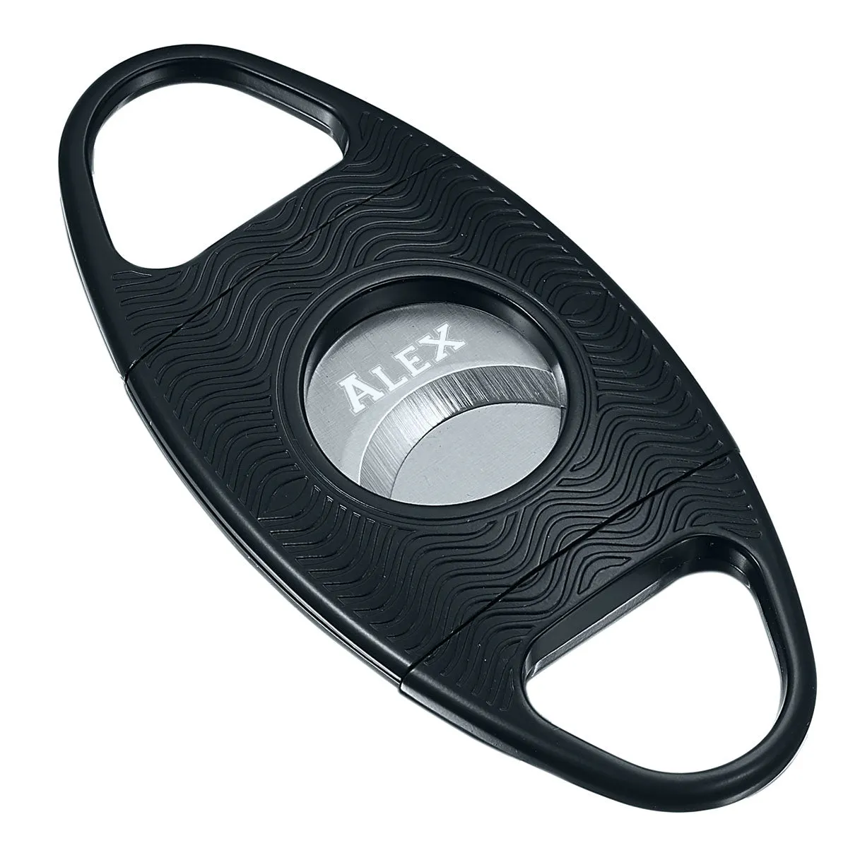 Ripple Wave Matte Black Cigar Cutter