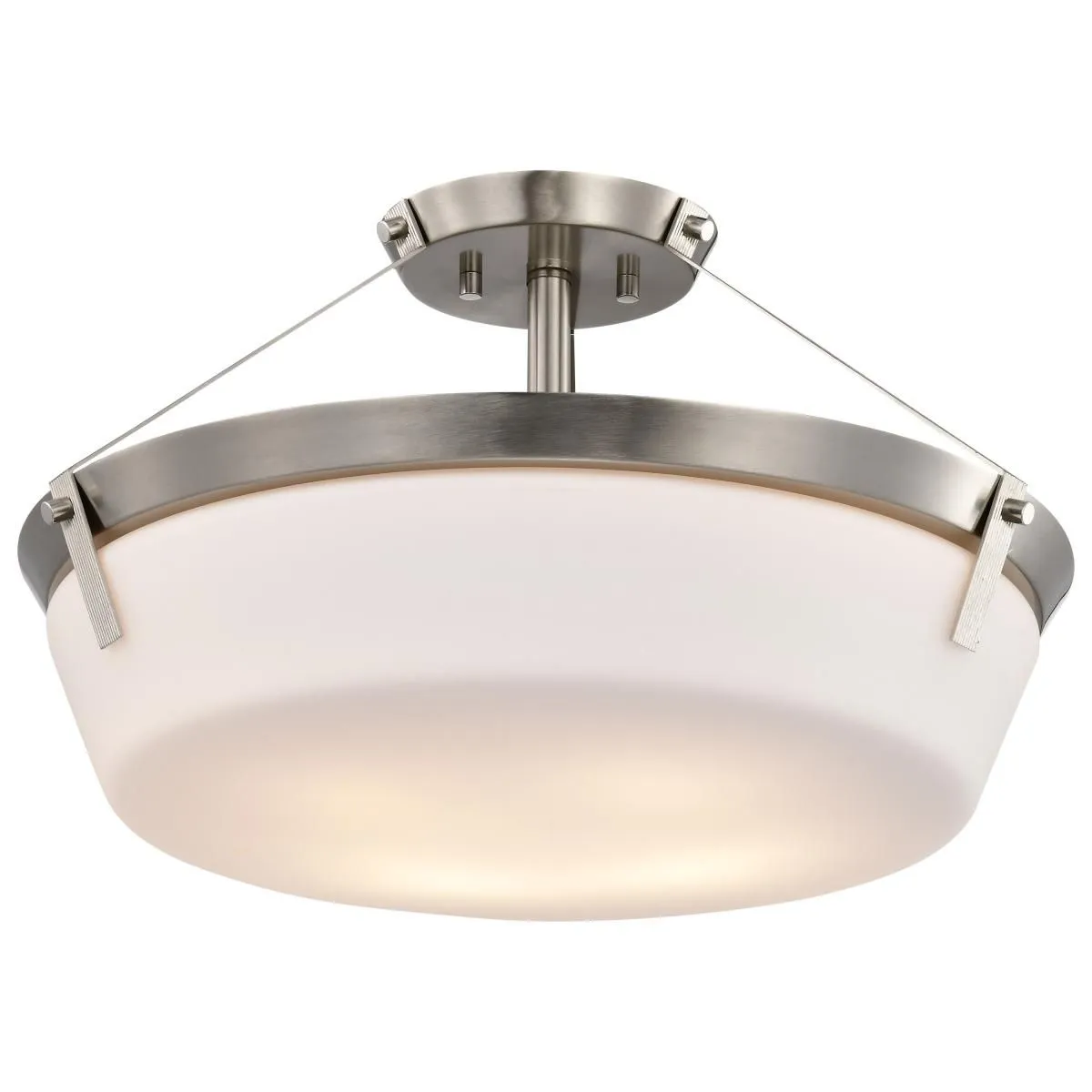 Rowen 19 in. 4 lights Semi-flush Mount Light Brushed Nickel Finish