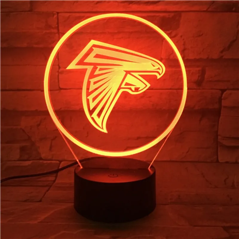 Rugby NFL Atlanta Falcons logo 3D lamp 1/3/7/16 colors available