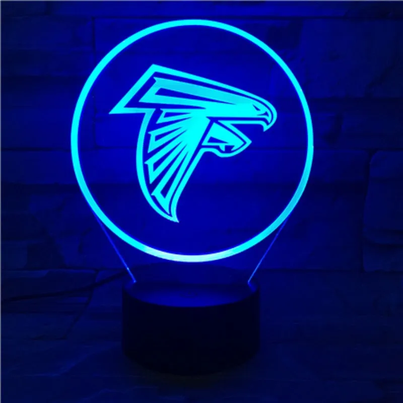 Rugby NFL Atlanta Falcons logo 3D lamp 1/3/7/16 colors available