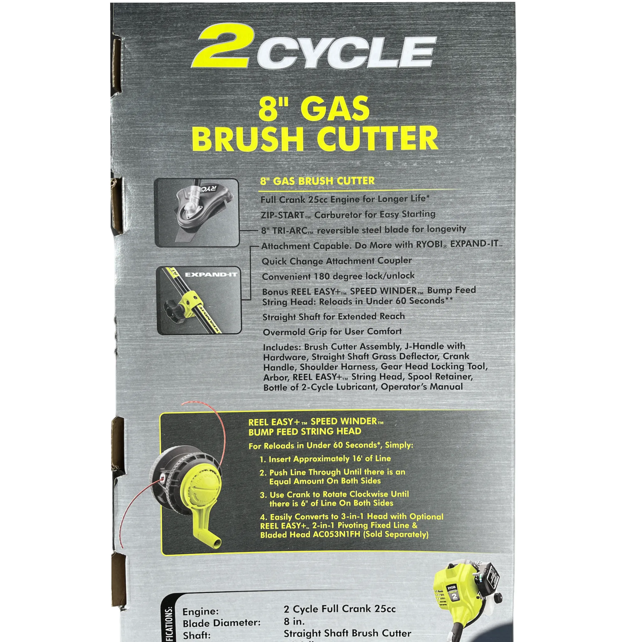 RYOBI 25cc 2-Cycle Full Crank Gas Brush Cutter