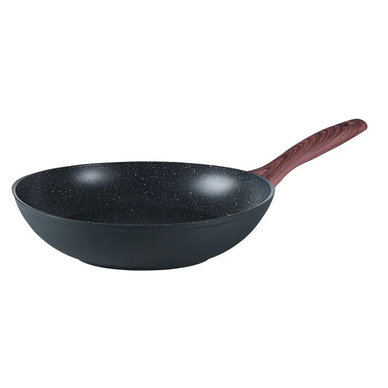 SAMBONET Wok Padella con Manico Rock & Rose Black 28cm Alluminio