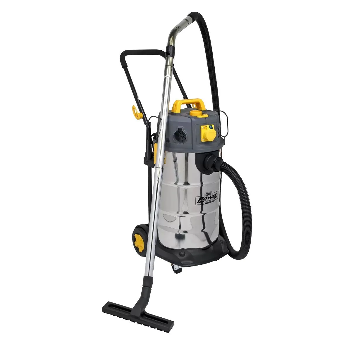 Sealey PC380M110V Vacuum Cleaner Industrial Dust-Free Wet/Dry 38L 1100W/110V Stainless Steel Drum