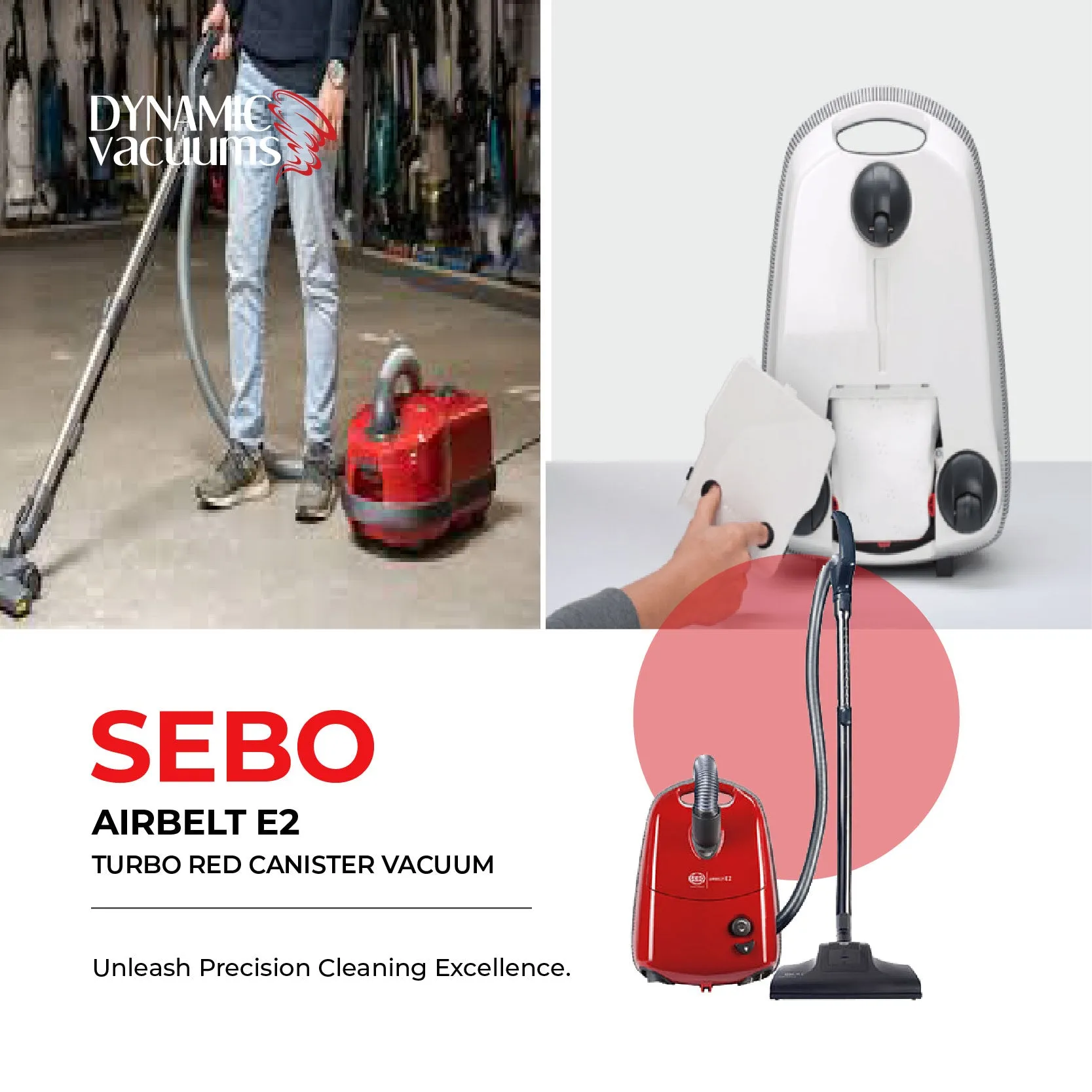 Sebo Airbelt E2 Turbo Red Canister Vacuum