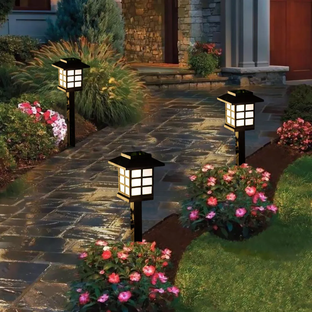 Set of 12 LED Solar Power Garden Landscape Path Poles