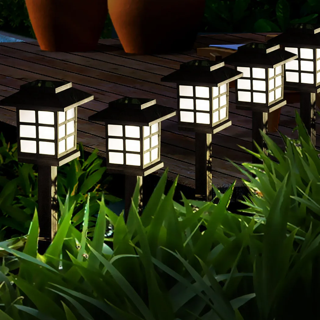 Set of 6 LED Solar Power Garden Lights Path Poles