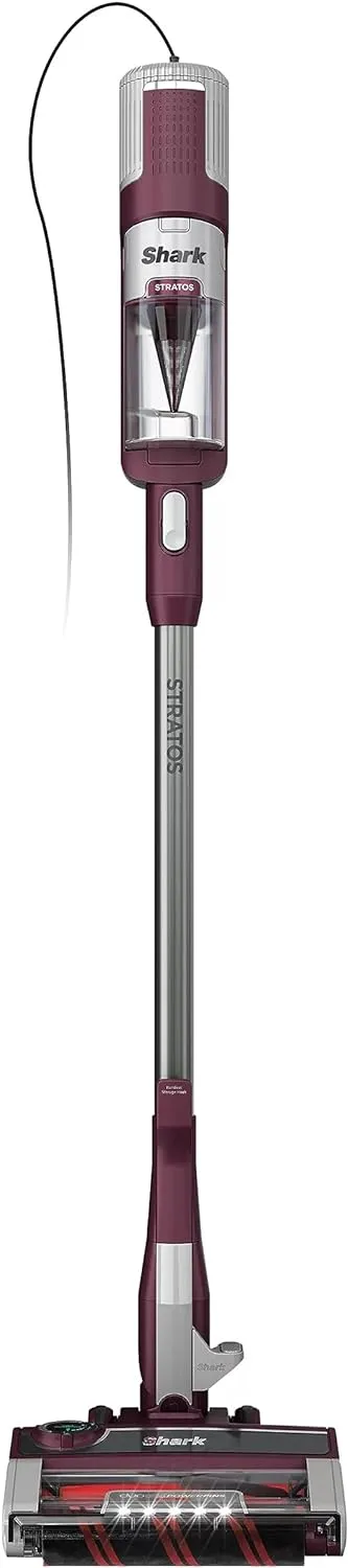 Shark HZ3000 Stratos Ultralight Corded Stick Vacuum with DuoClean PowerFins HairPro, Self-Cleaning Brushroll, & Odor Neutralizer Technology, Red Plum