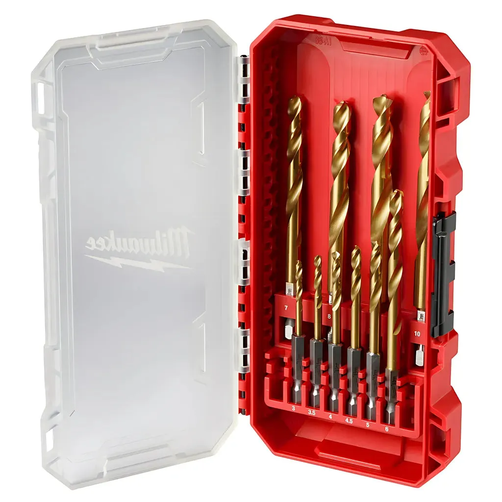 SHOCKWAVE Impact Duty™ RED HELIX™ Titanium Metric Drill Bit Set – 10PC